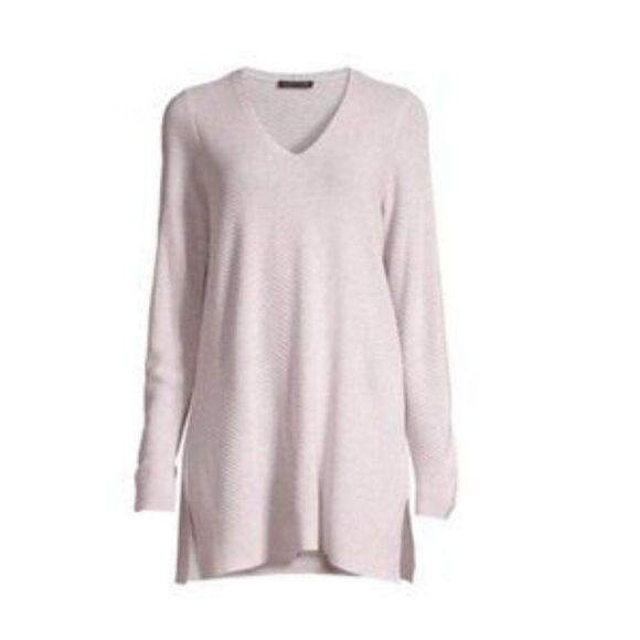 EILEEN FISHER Ceramic Side-slit Tunic Sweater - Picture 2 of 7